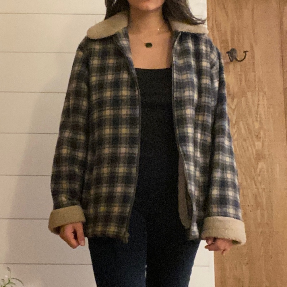 Woolrich Wool Sherpa Barn Jacket Zip Front Size Medium